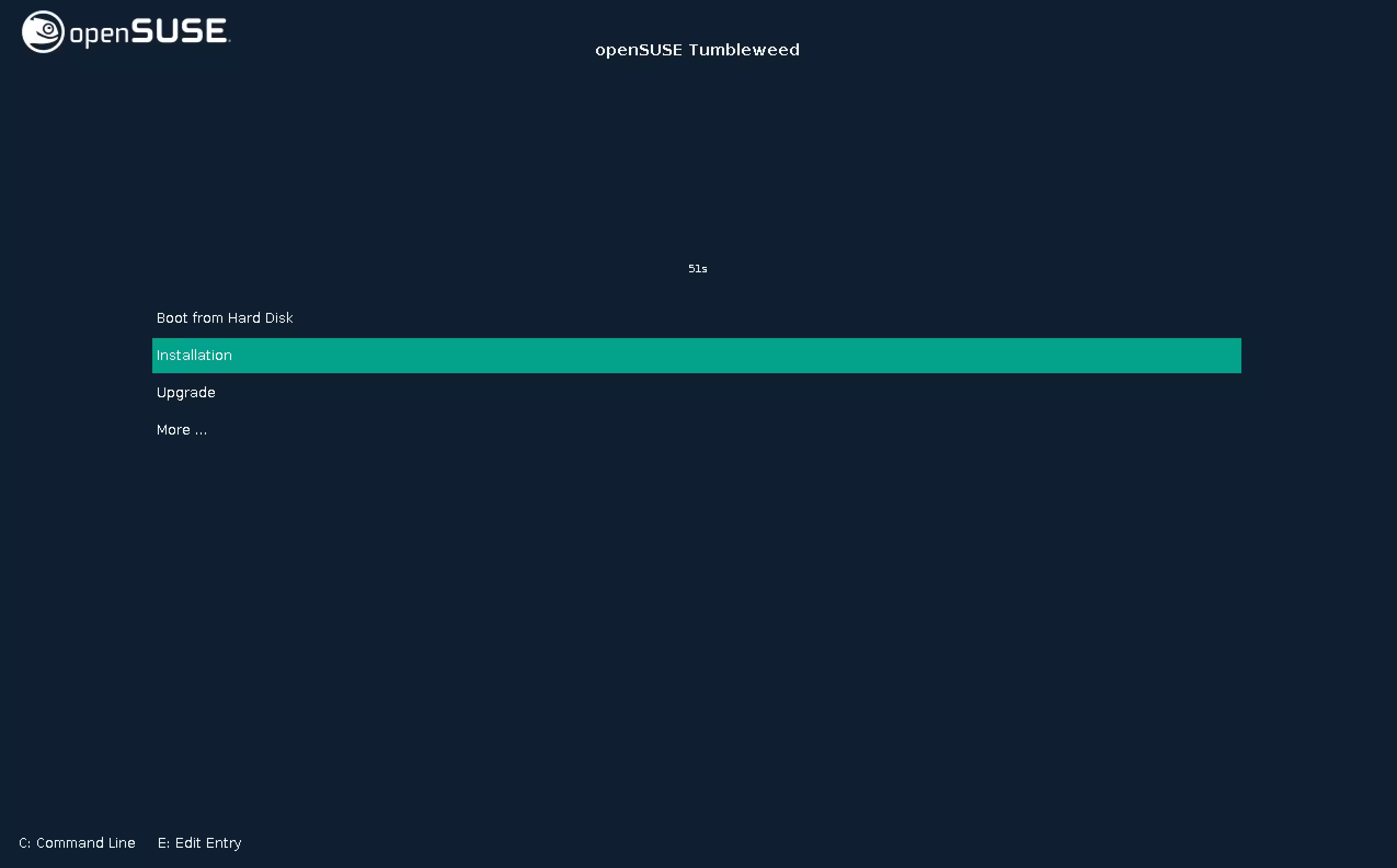 screenshot of opensuse netinstall